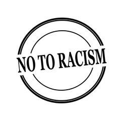 No to racism black stamp text on circle on white background