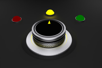 Rotary knob with colored button-display