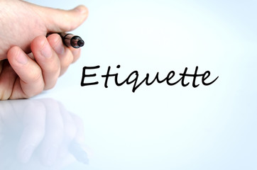 Etiquette text concept
