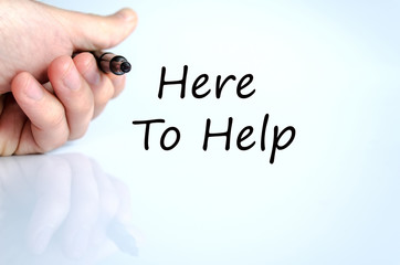 Here to help text concept