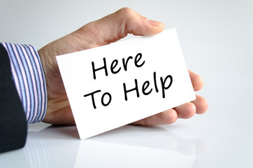 Here to help text concept