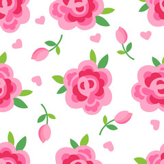 Pink roses seamless background