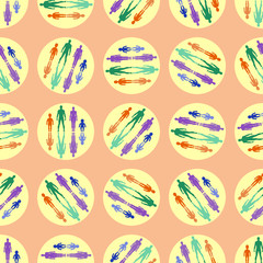 Seamless human silhouettes template figure pattern