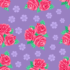 Pink roses seamless background