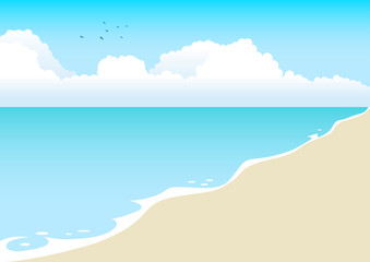 Fototapeta na wymiar Beach Cartoon Illustration