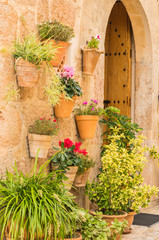 Fototapeta na wymiar Beautiful decorated entrance of an mediterranean house