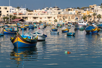 Boote im Hafen von Marsaxlokk Fishing Village - Malta