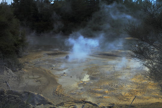 Hot mud geyser