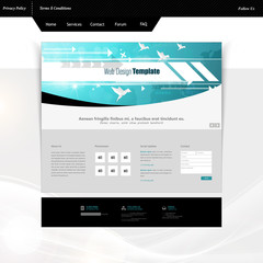 Website template, with abstract technology header, Eps 10 Vector Design
