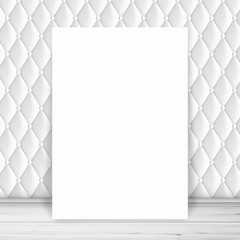 Obraz premium Realistic vector Blank poster whit white interior and leather walls 