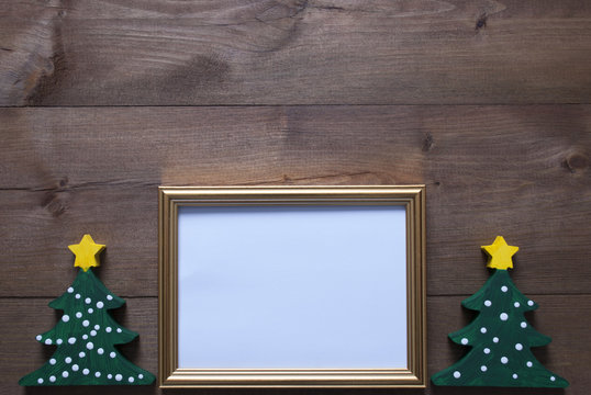 Picture Frame With Christmas Tree And Copy Space