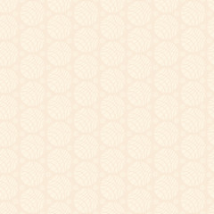 Pale Ivory Ornament of Striped Spheres on Light Beige Background