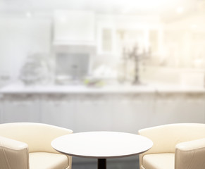 Table Top And Blur Interior Background