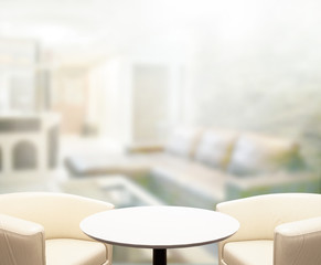 Table Top And Blur Interior of Background