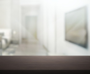 Table Top And Blur Interior Background