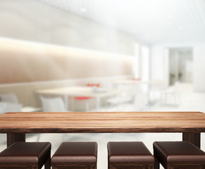 Table Top And Blur Interior of Background