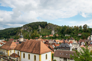 Fototapeta na wymiar Stadtansicht von Pottenstein, Oberfranken, Deutschland