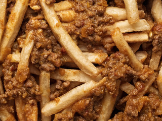 rustic american chili fries food background