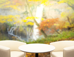Table Top And Blur Nature of Background