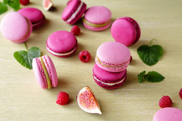 french macaroons with summer berries