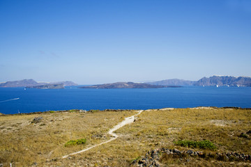 Beautiful scenic island of Santorini, Greece