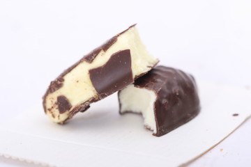 Sweet chocolate with banana fill 