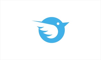 Circle Blue Bird Logo Vector