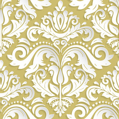 Seamless Vector Oriental Pattern With 3D Elements