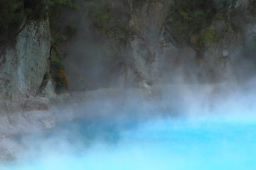 Beautiful blue geothermal lake