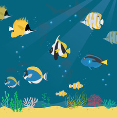 Naklejka na ściany i meble marine life collection2