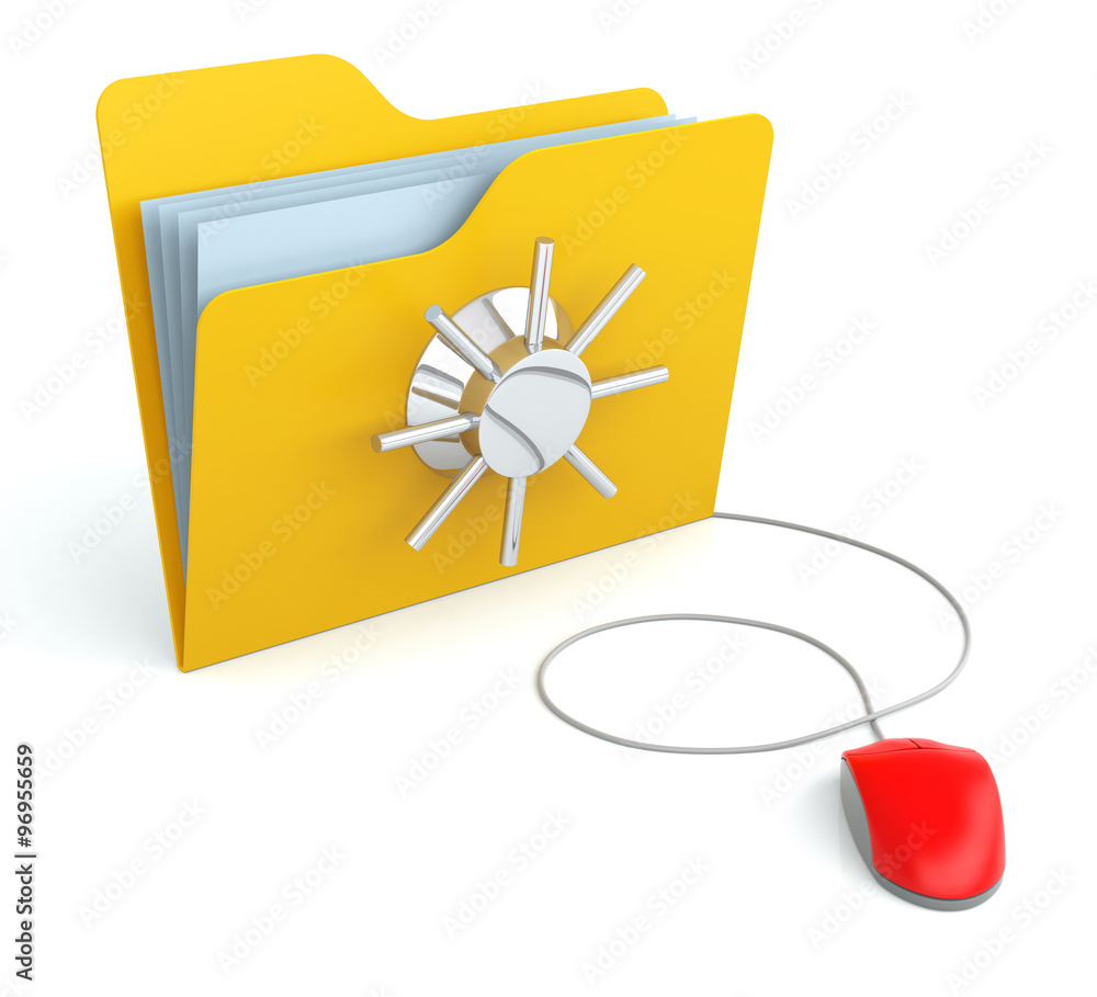 Poster folder with security protection with computer mouse