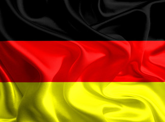 Waving Fabric Flag of Germany