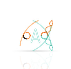 Abstract geometric linear hipster floral icon, frame design, flat style