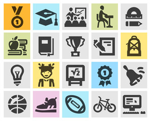education vector logo design template. school or study icons