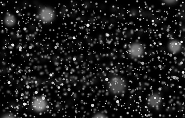 Snow on black background