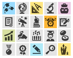 school vector logo design template. education or study icons