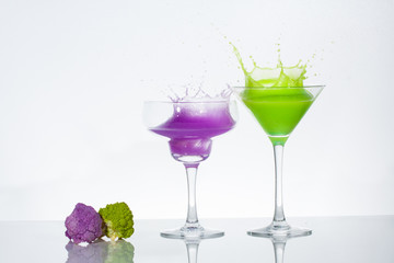 Violet and green splashes