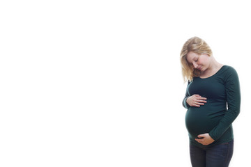 Pregnant blonde young woman
