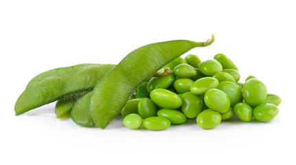  soy beans on white background