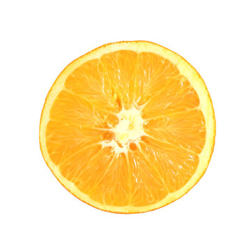 orange cut isolated on white with clipping path