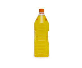 Olive oil bottle on white