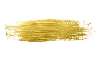 Gold paint brush stroke.