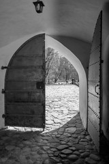 Old Castle Gate Black and White