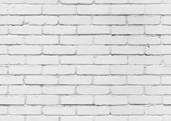 Deurstickers Baksteen textuur muur Witte bakstenen muur, naadloze achtergrondstructuur