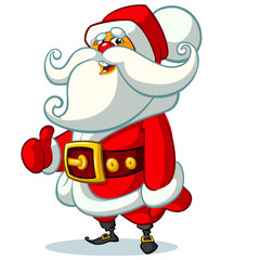 Santa claus on white background. Vector illustration for retro Christmas card.
