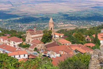 Fototapeta na wymiar View to Sighnaghi (Signagi) old town in Kakheti region, Georgia.