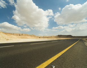 Asphalt Road in the Judean Desert