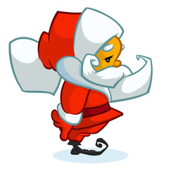 Santa claus character on white background. Vector illustration for retro christmas card.