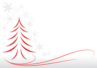 albero di natale e fiocchi di neve sfondo