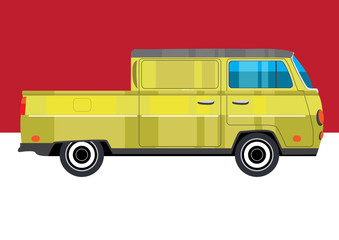 Hippie retro pick-up van